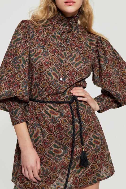 Zina print mini dress