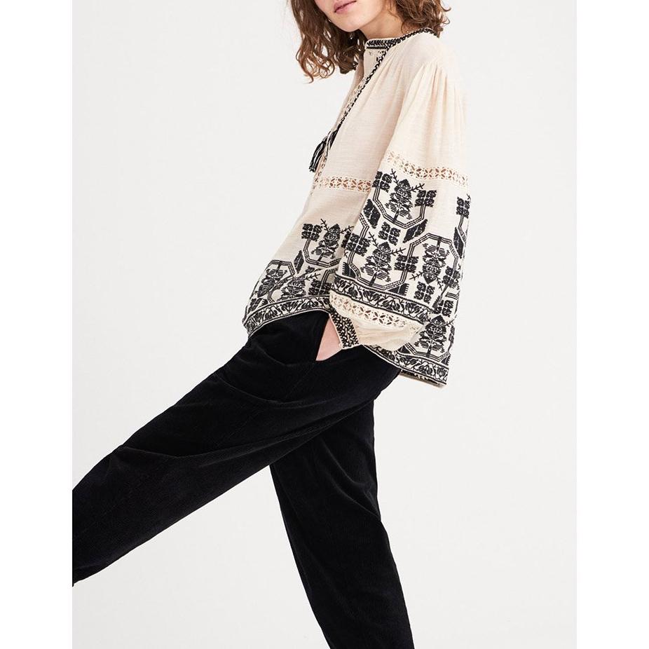 Blusa bordada Sofia - Crema