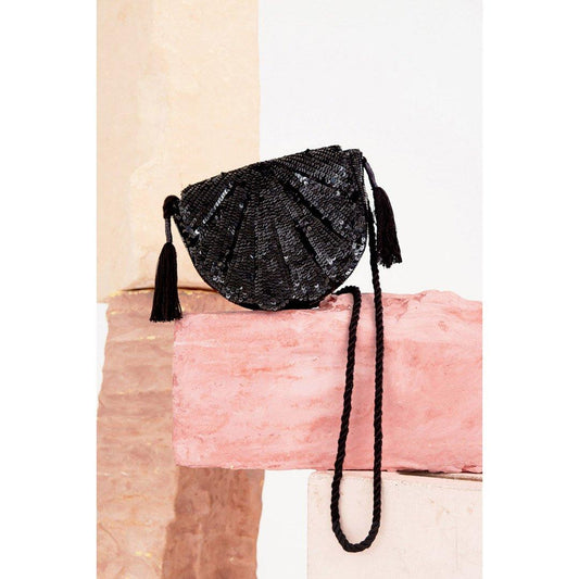Shelly Sequined Clutch - Black