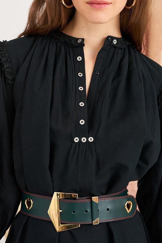 Peter Embroidered Dress - Black