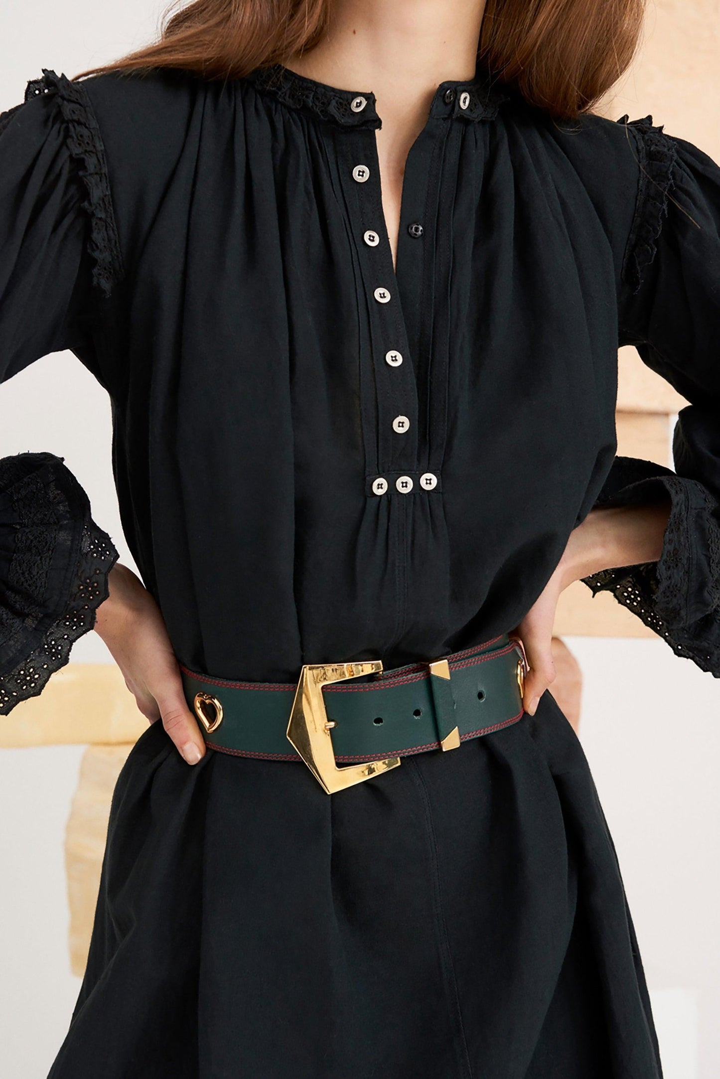 Peter Embroidered Dress - Black