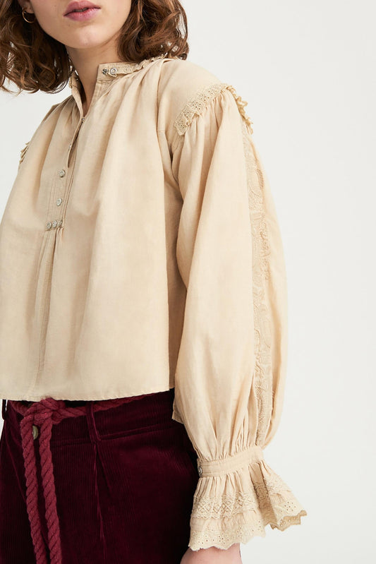 Peter Embroidered Blouse - Cream