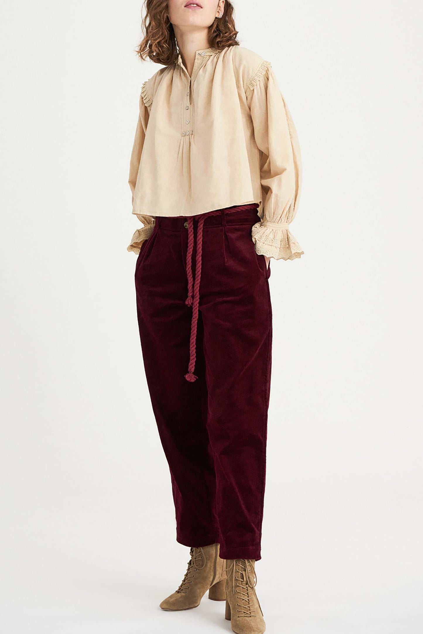 Peter Embroidered Blouse - Cream