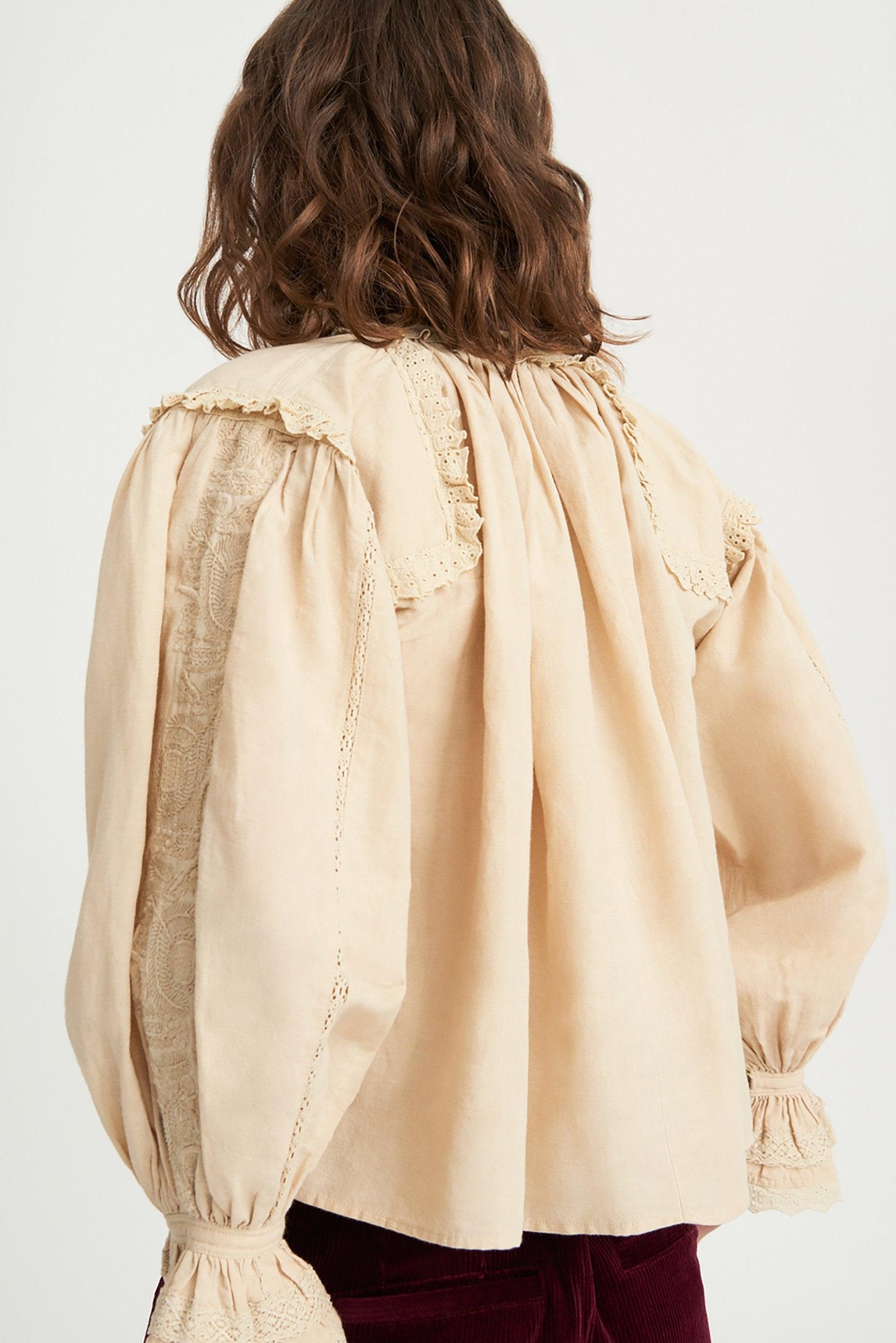 Peter Embroidered Blouse - Cream