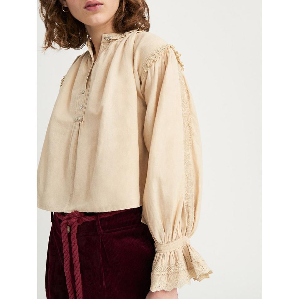 Peter Embroidered Blouse - Cream