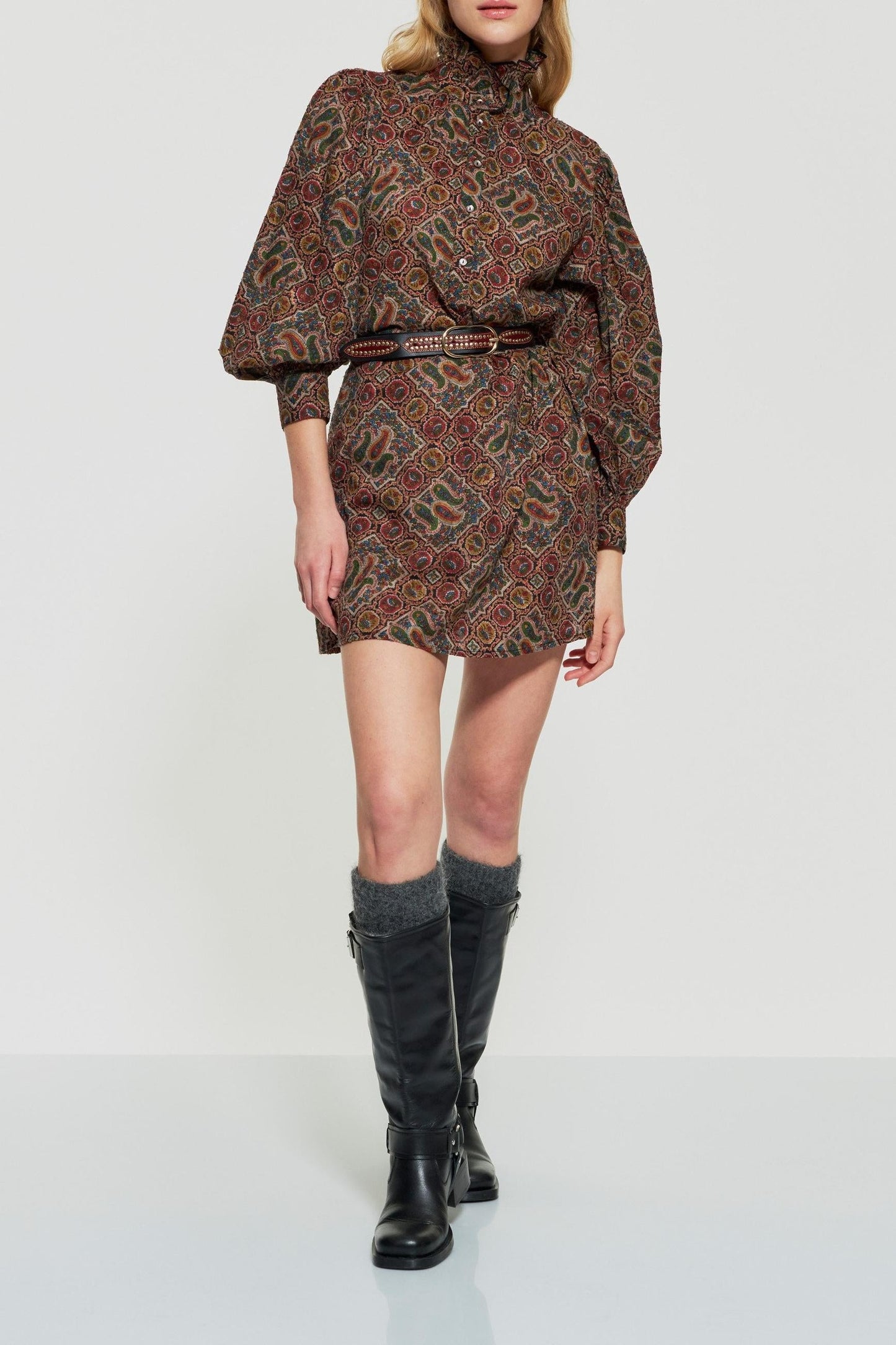 Zina print mini dress