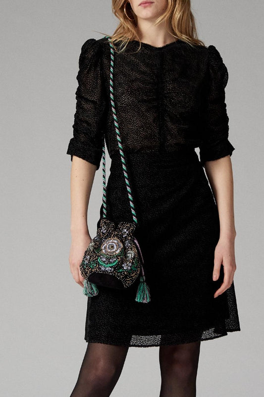 Myriam Embroidered Bucket Bag