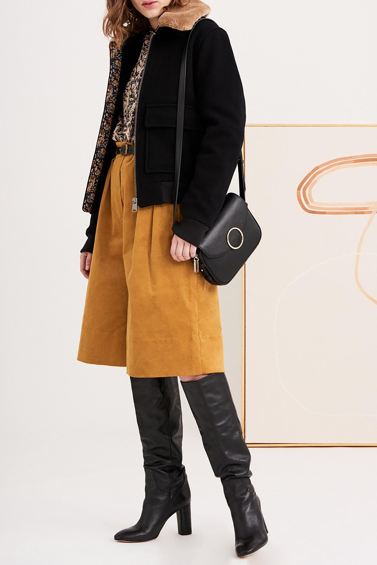 Bermudas de terciopelo Mona - Ocre