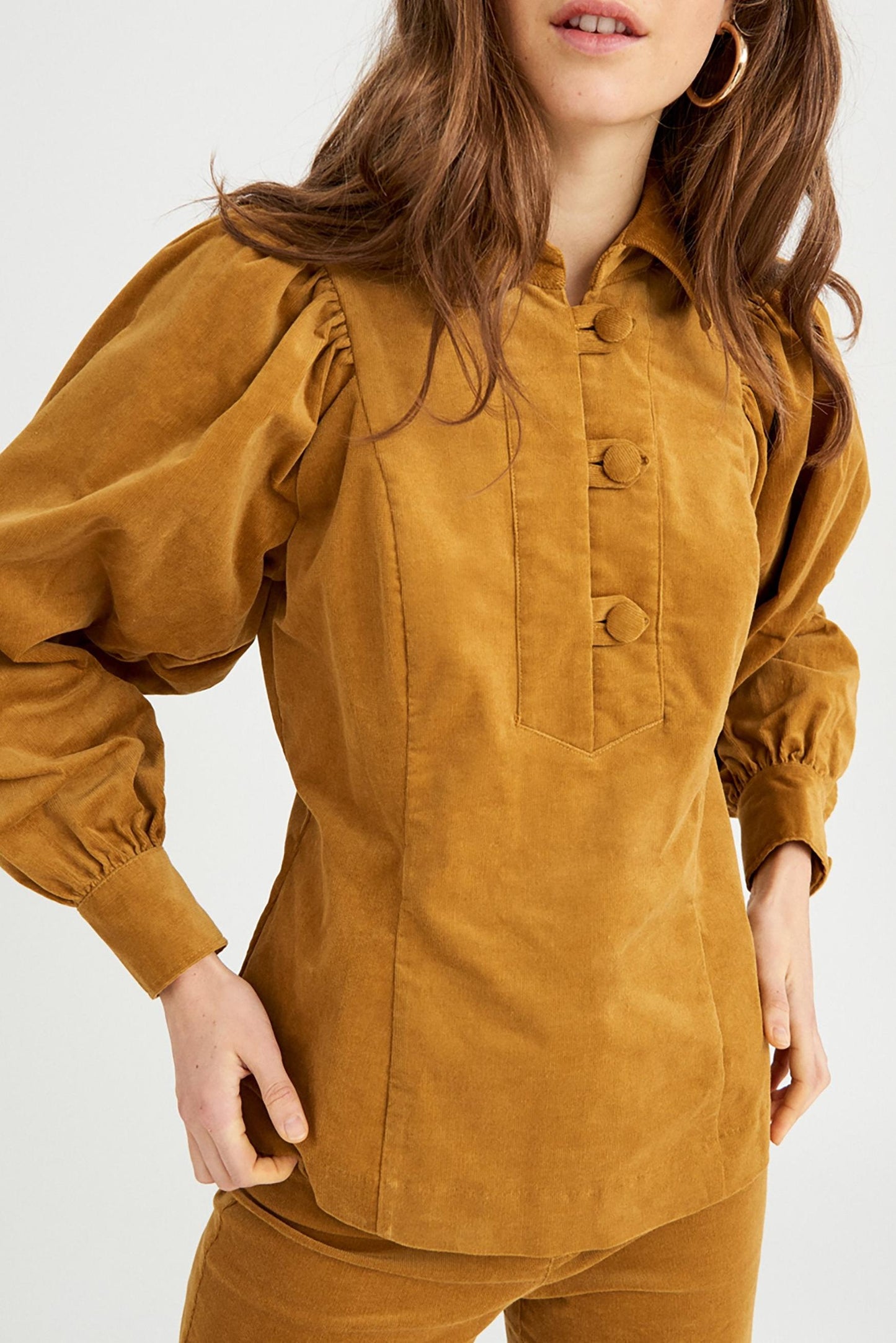 Mona Velvet Blouse - Ochre