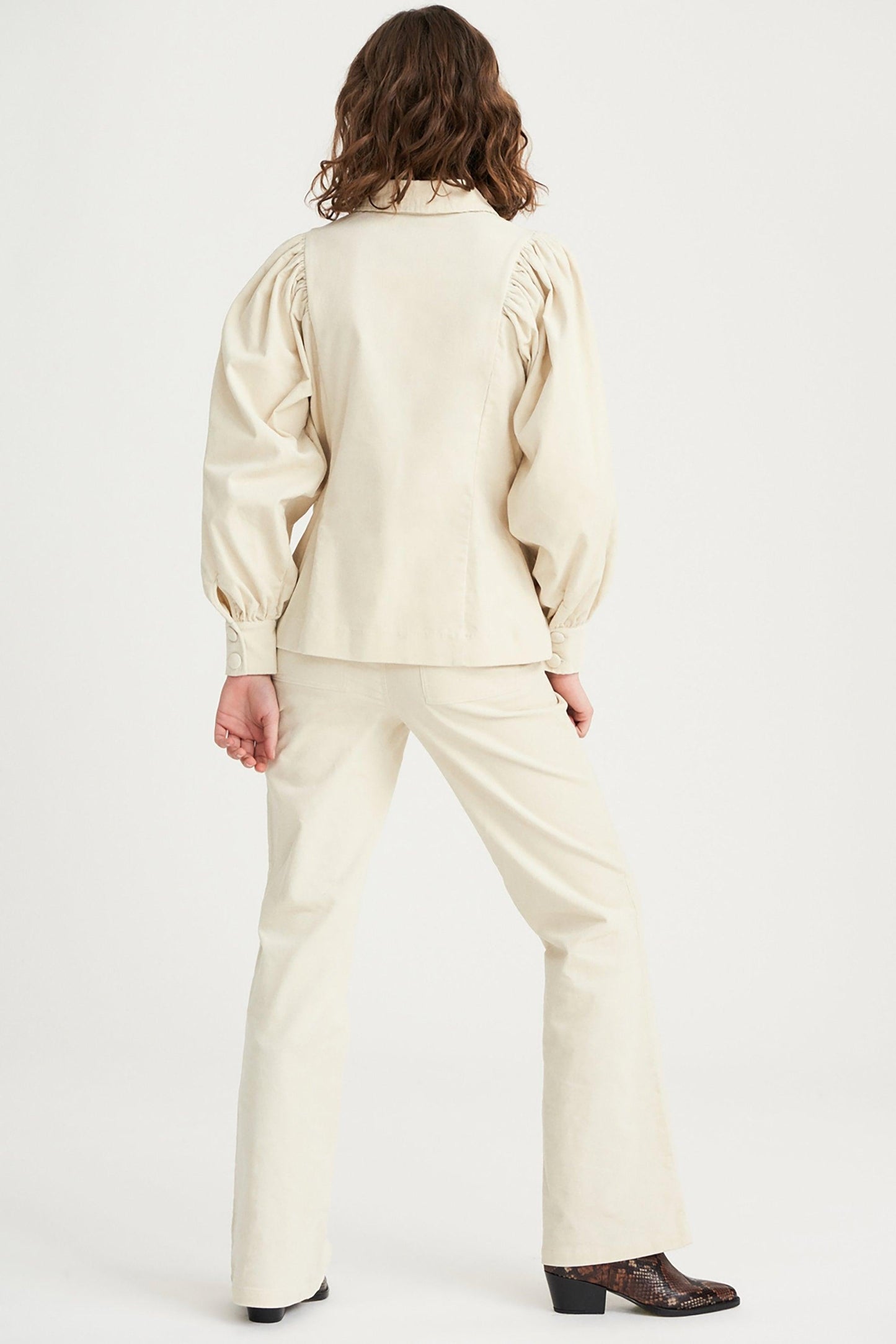 Mona Velvet Blouse - Cream