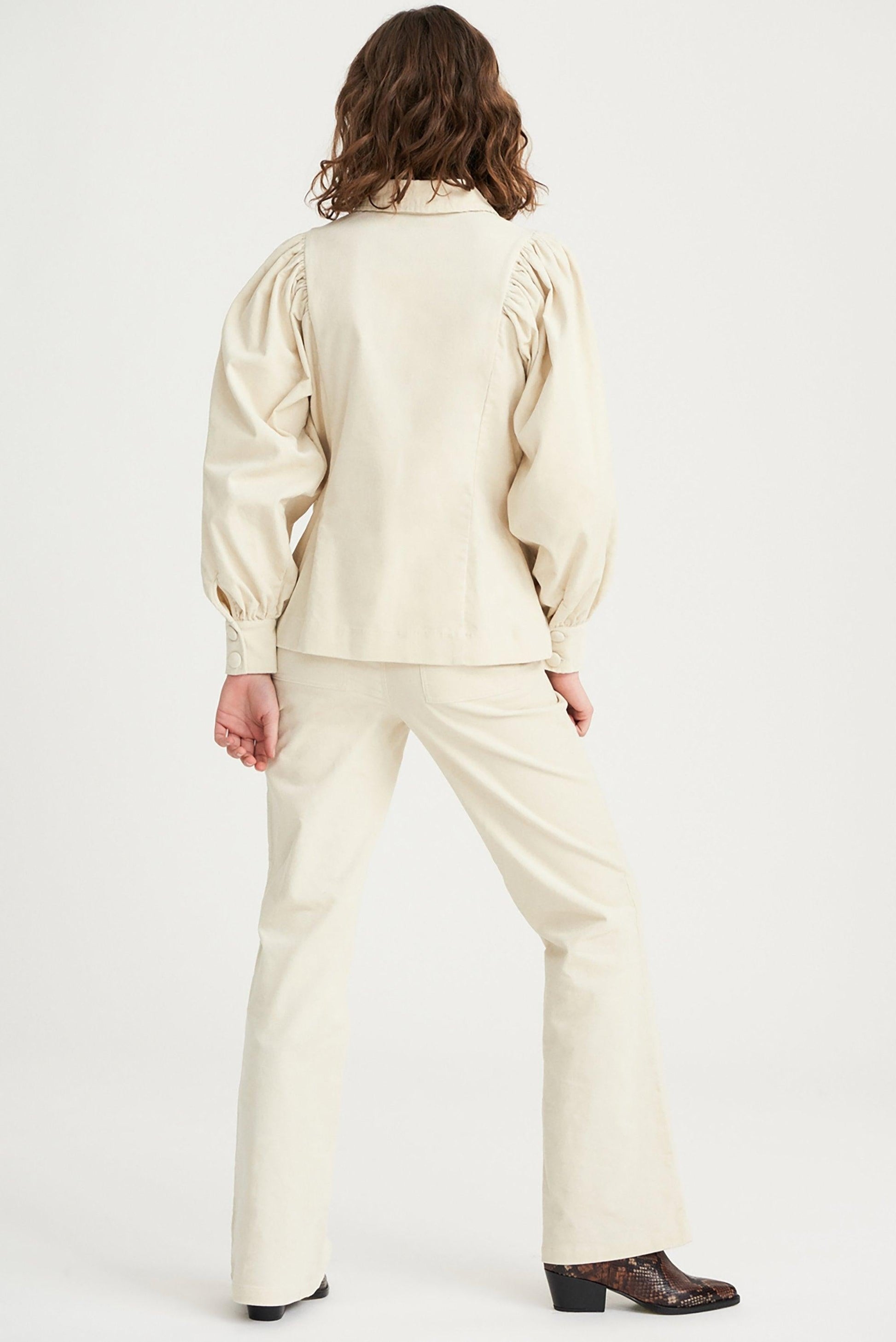 Mona Velvet Blouse - Cream