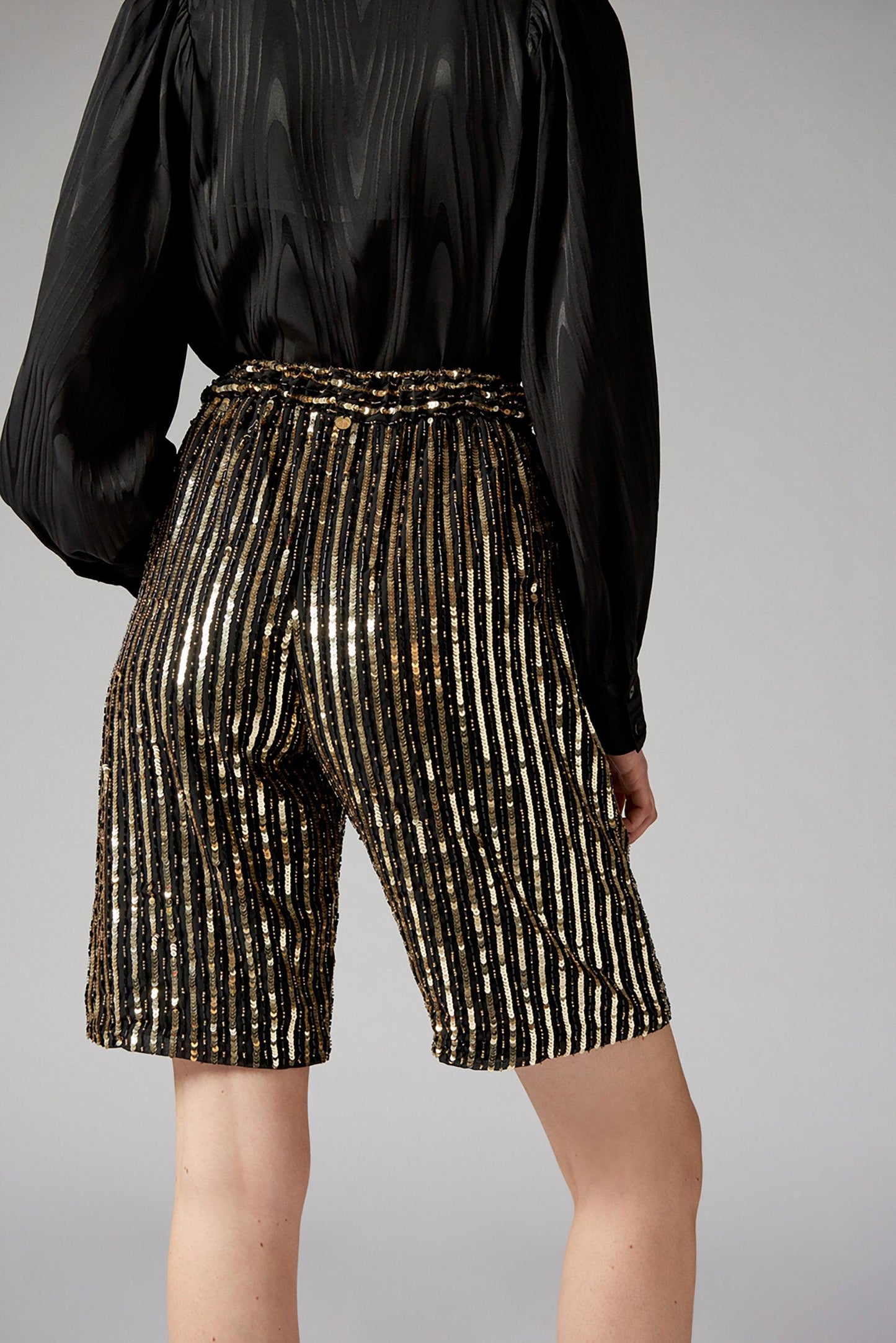 Melina Sequin Embroidered Long Shorts