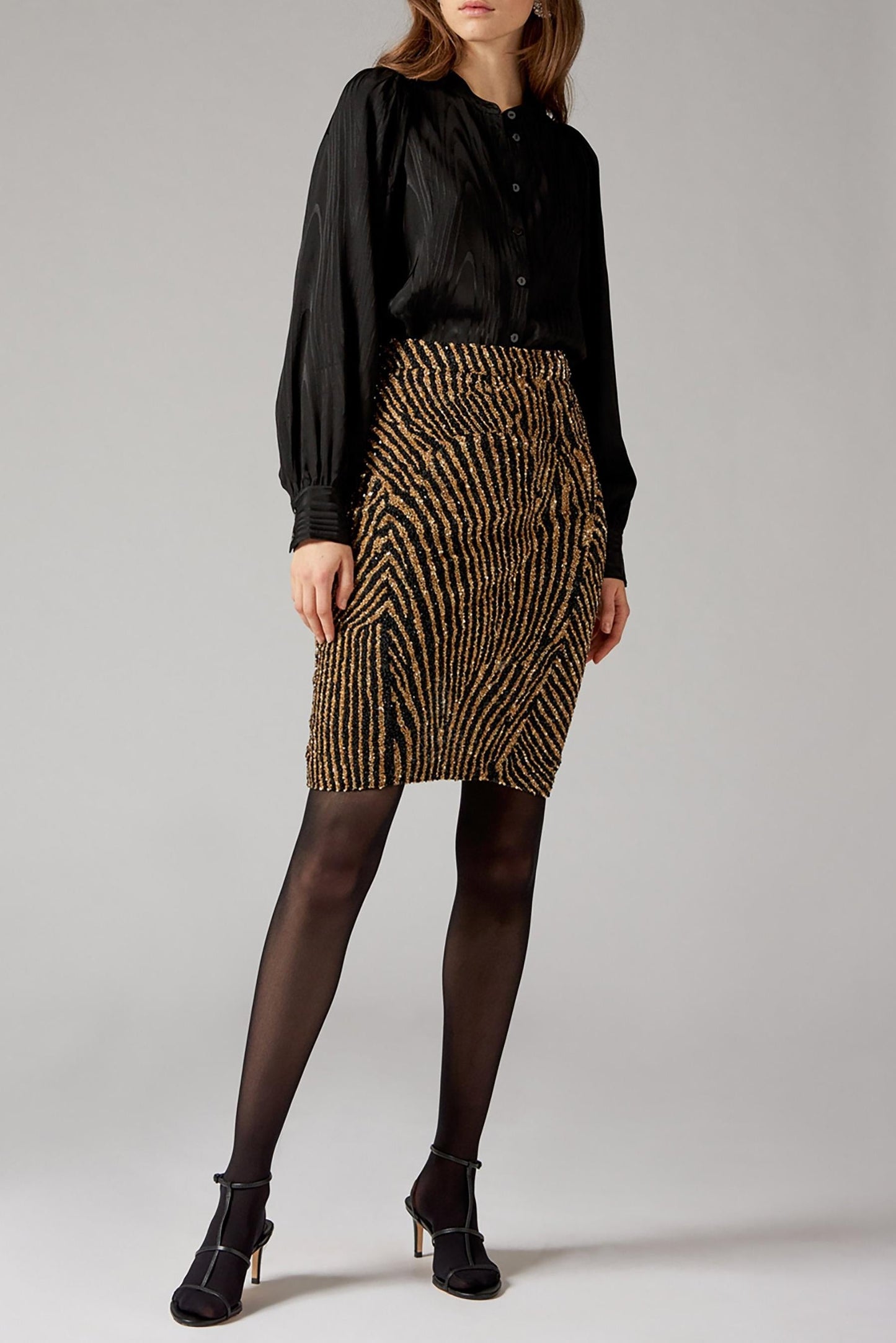 Melina Sequin Embroidered Skirt