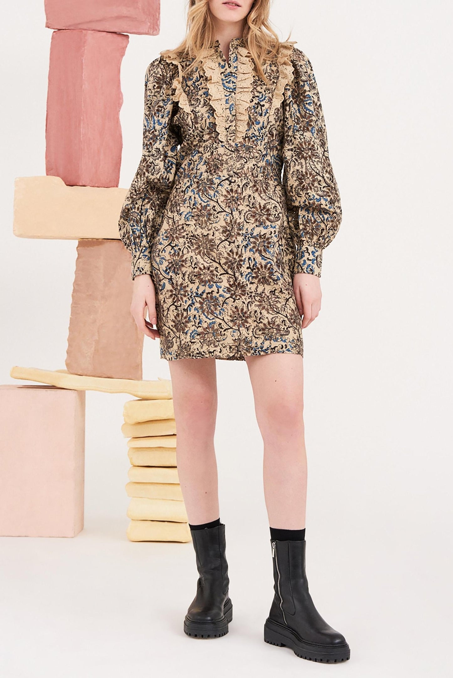 Mary Openwork Short Dress