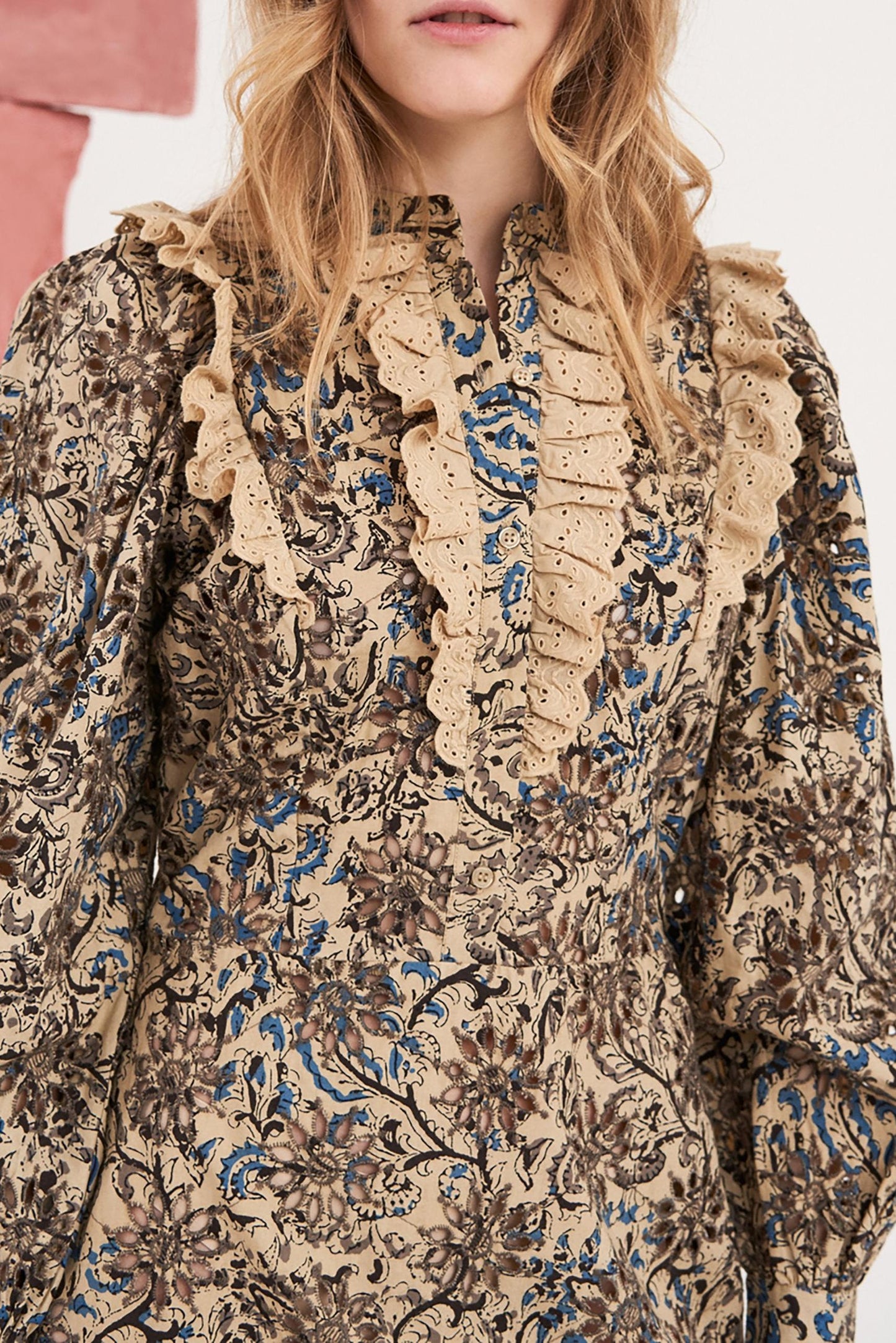 Mary Openwork Short Dress