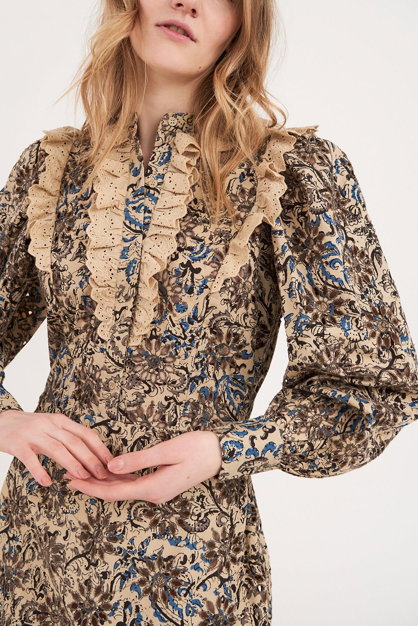 Mary Openwork Short Dress