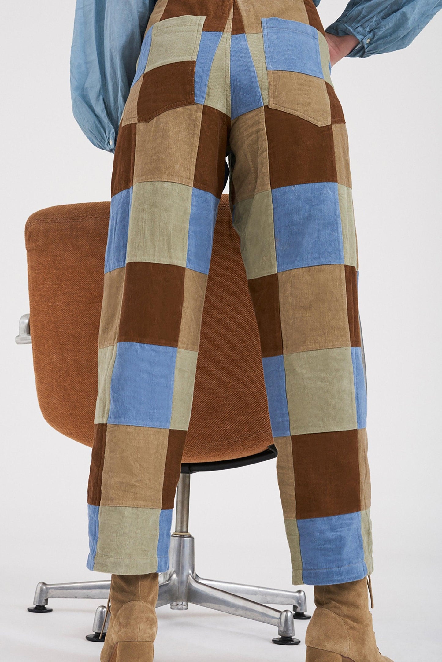 Pantalones Lamo Patchwork - Verde Pastel