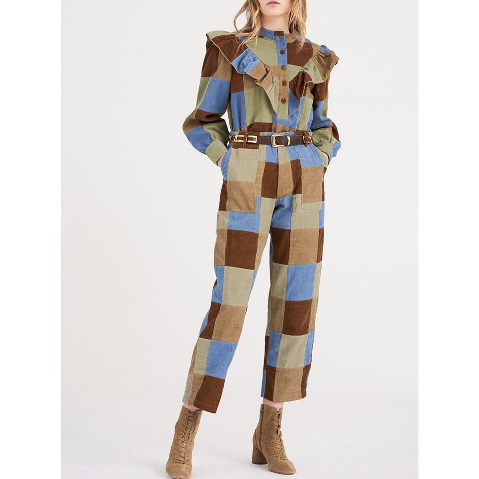 Pantalones Lamo Patchwork - Verde Pastel