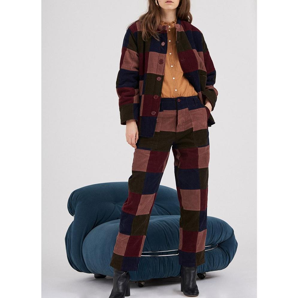 Lamo Patchwork Trousers - Burgundy