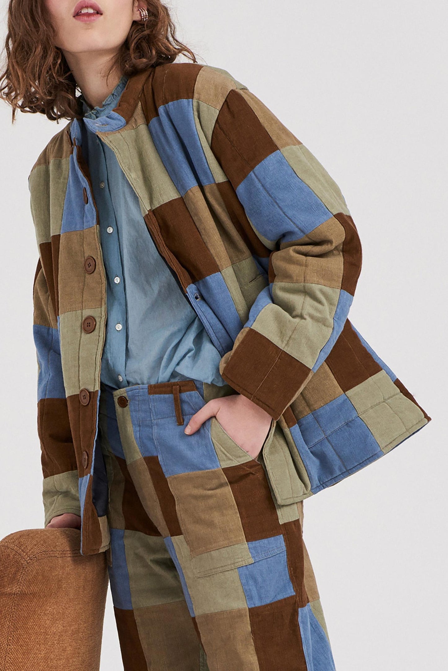 Lamo Patchwork Jacket - Pastel Green