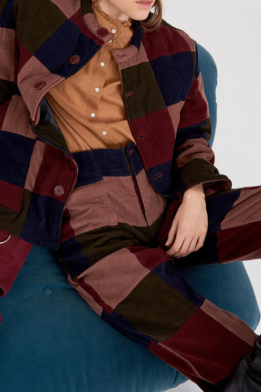 Lamo Patchwork Jacket - Burgundy