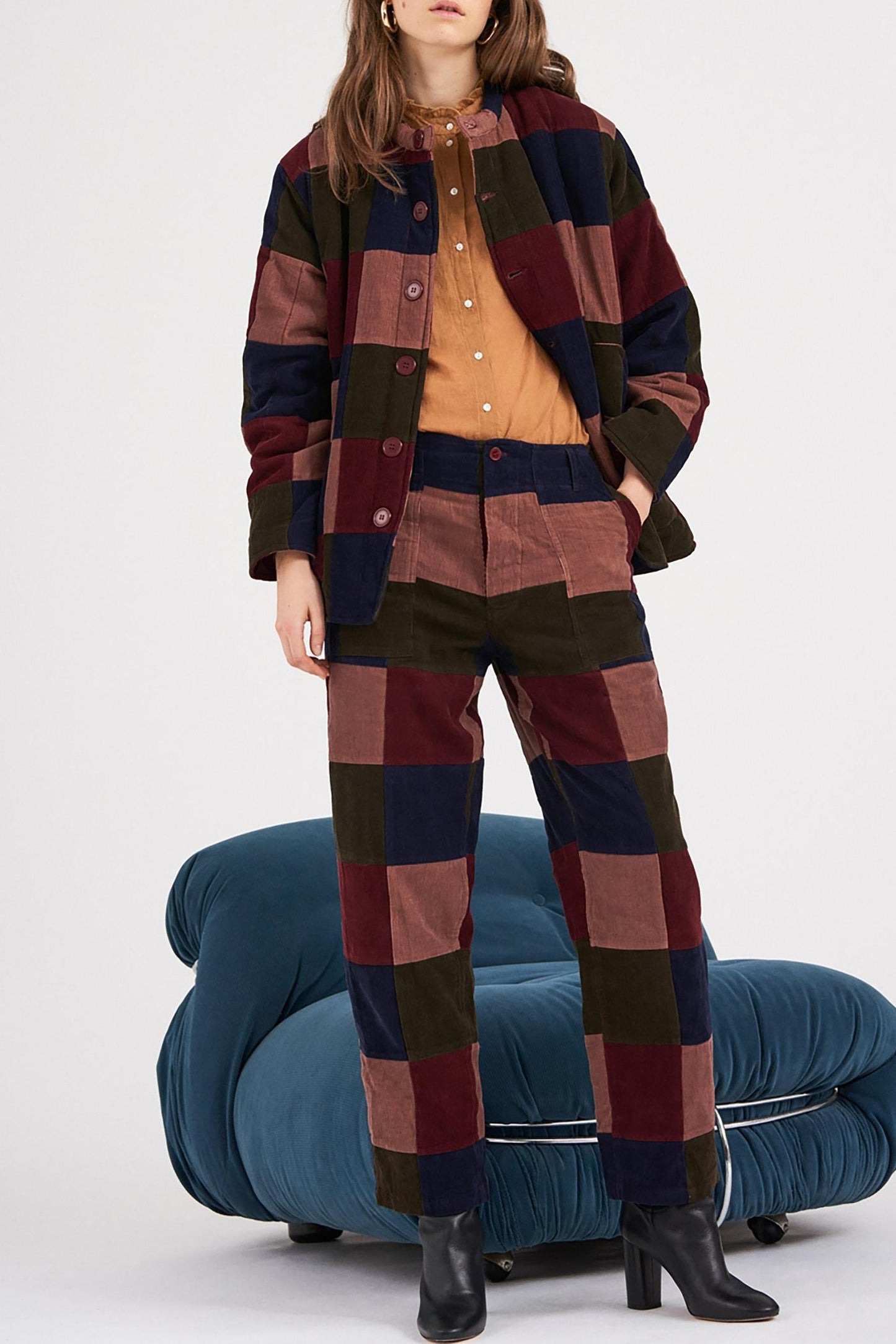 Lamo Patchwork Jacket - Burgundy