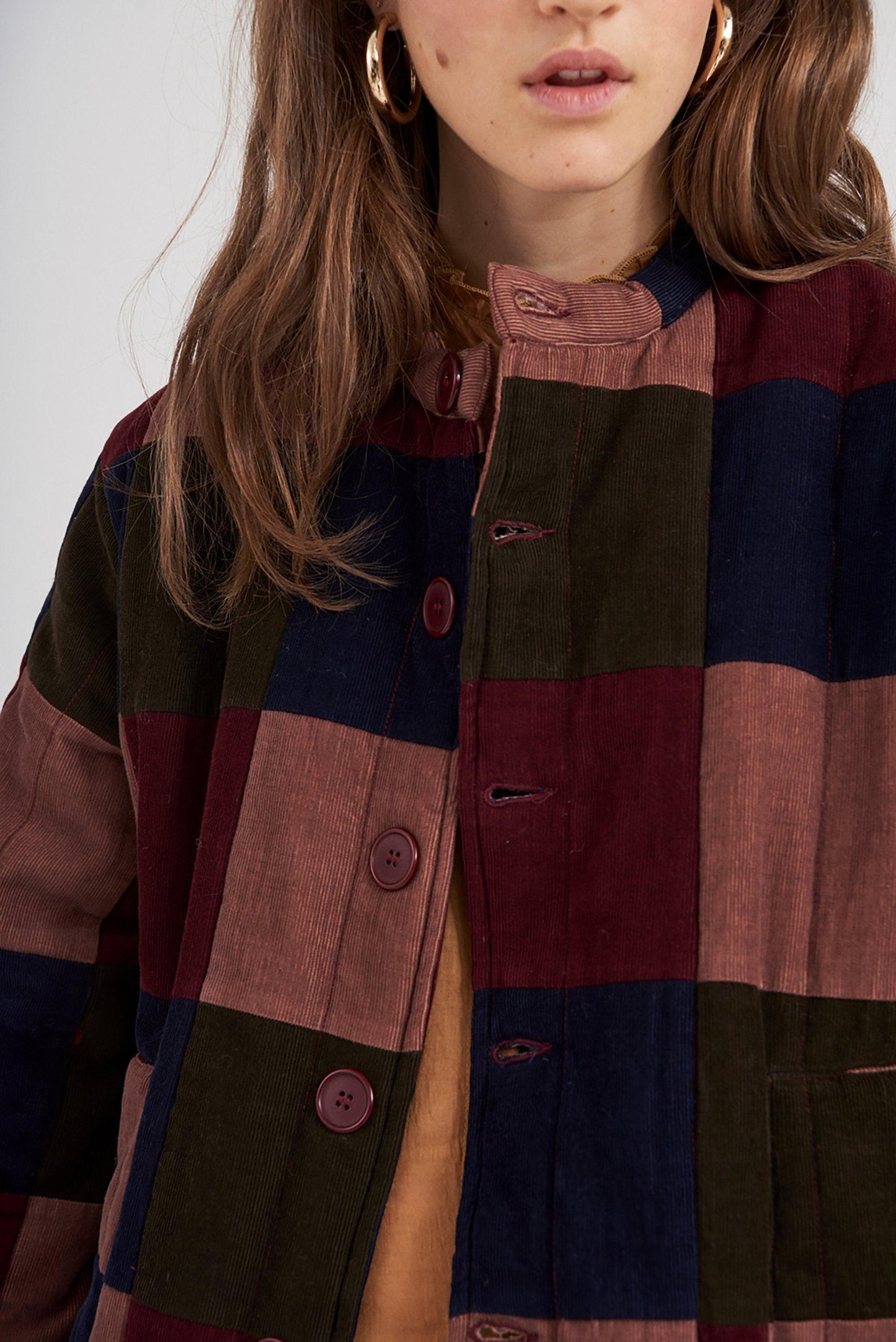 Lamo Patchwork Jacket - Burgundy