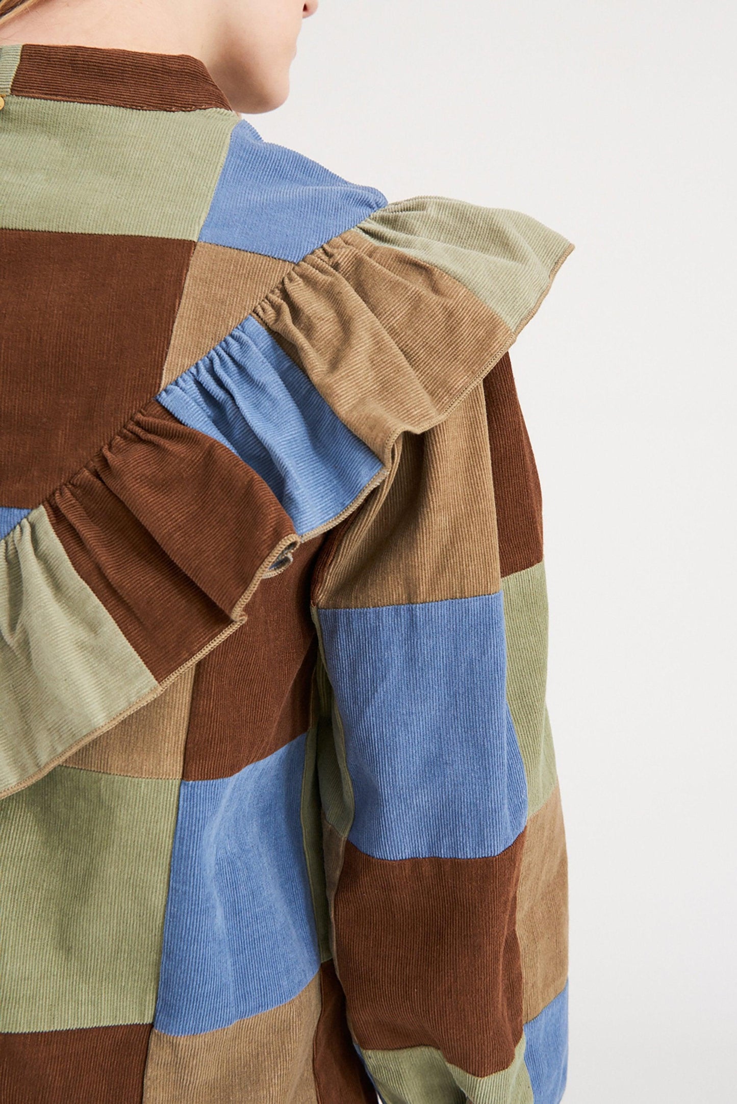 Lamo Patchwork Blouse - Pastel Green