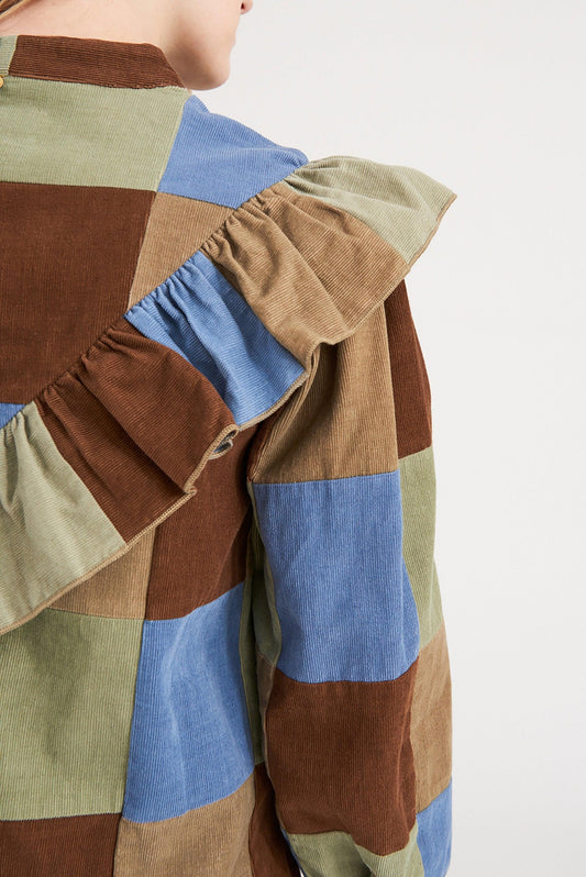 Lamo Patchwork Blouse - Pastel Green