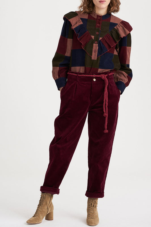 Lamo Patchwork Blouse - Burgundy