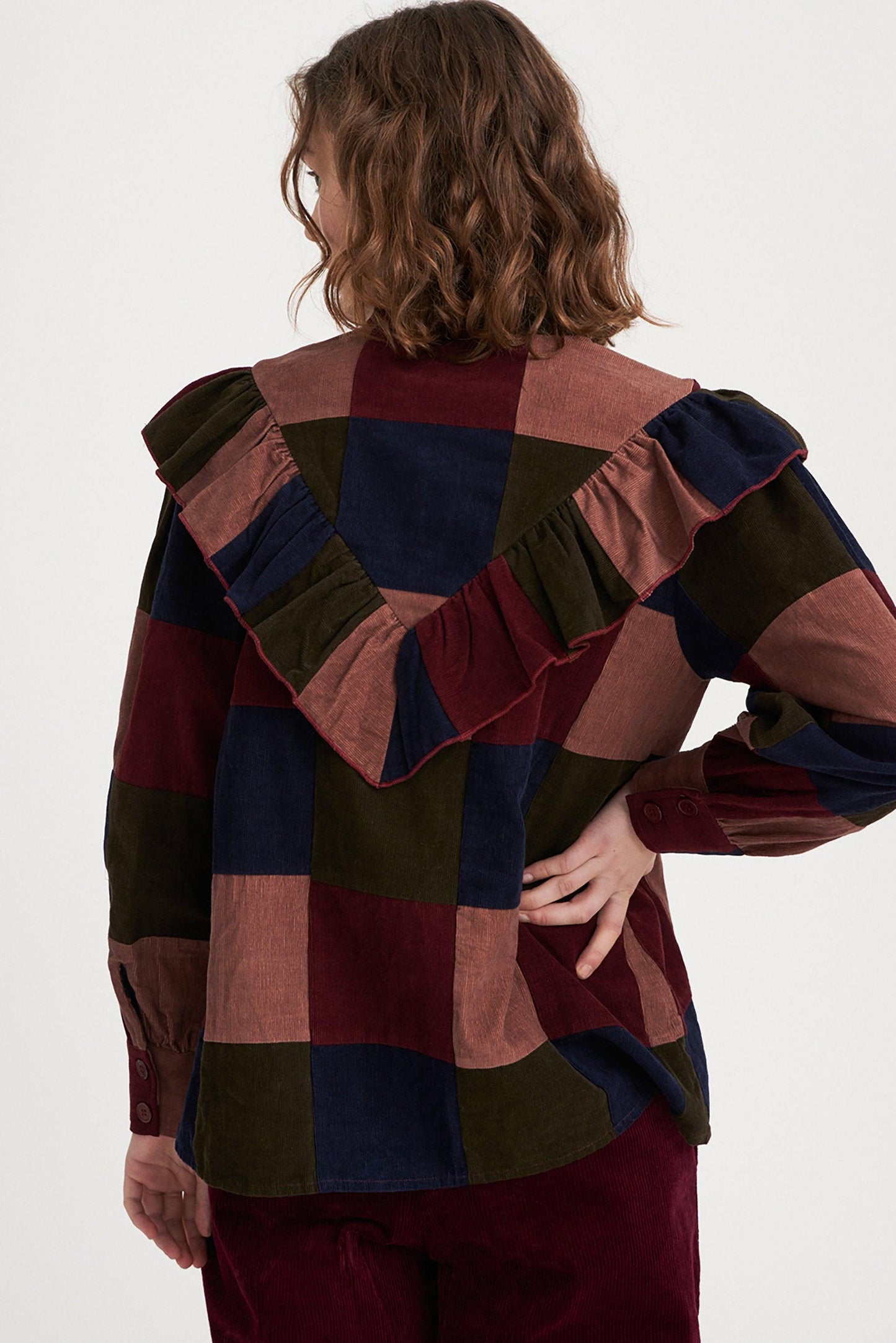 Lamo Patchwork Blouse - Burgundy