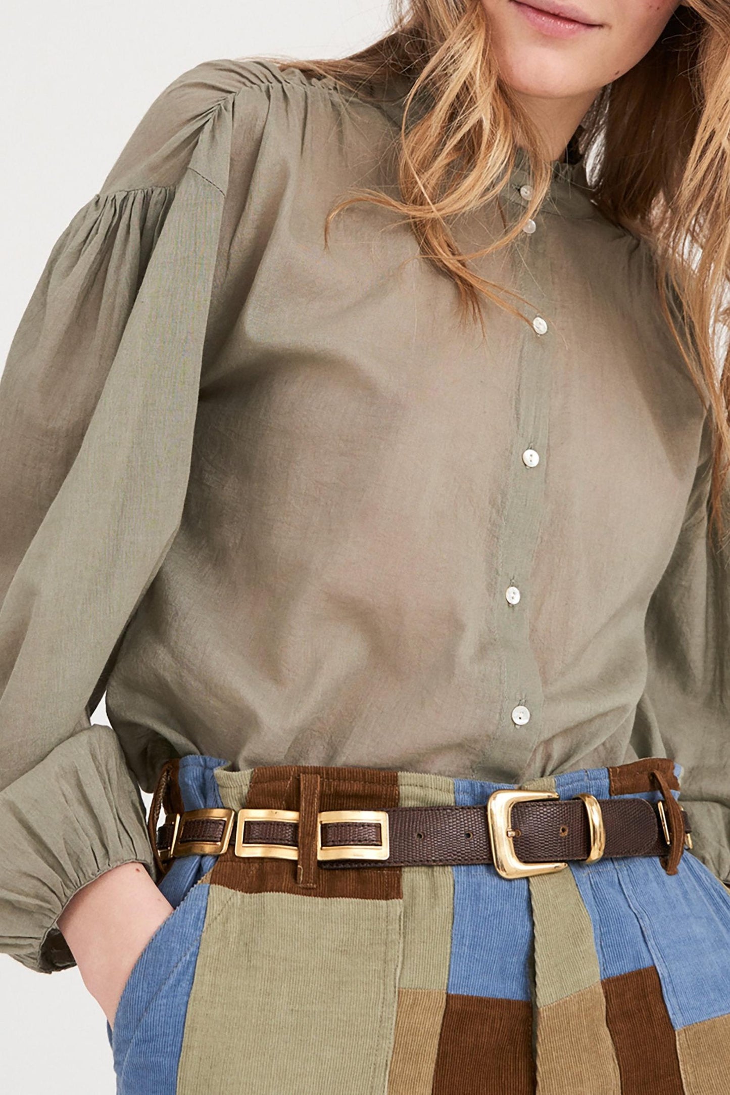 Lala Flowing Blouse - Pastel Green