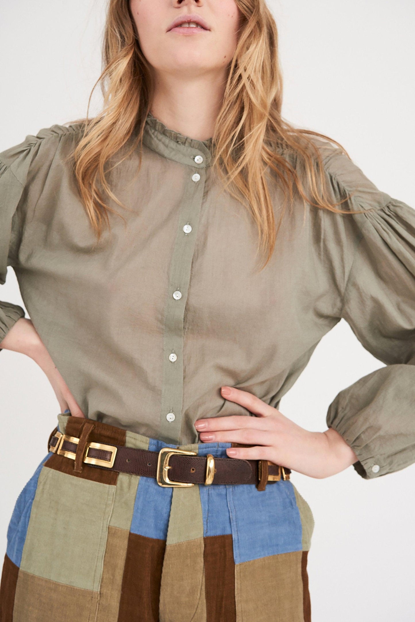 Lala Flowing Blouse - Pastel Green