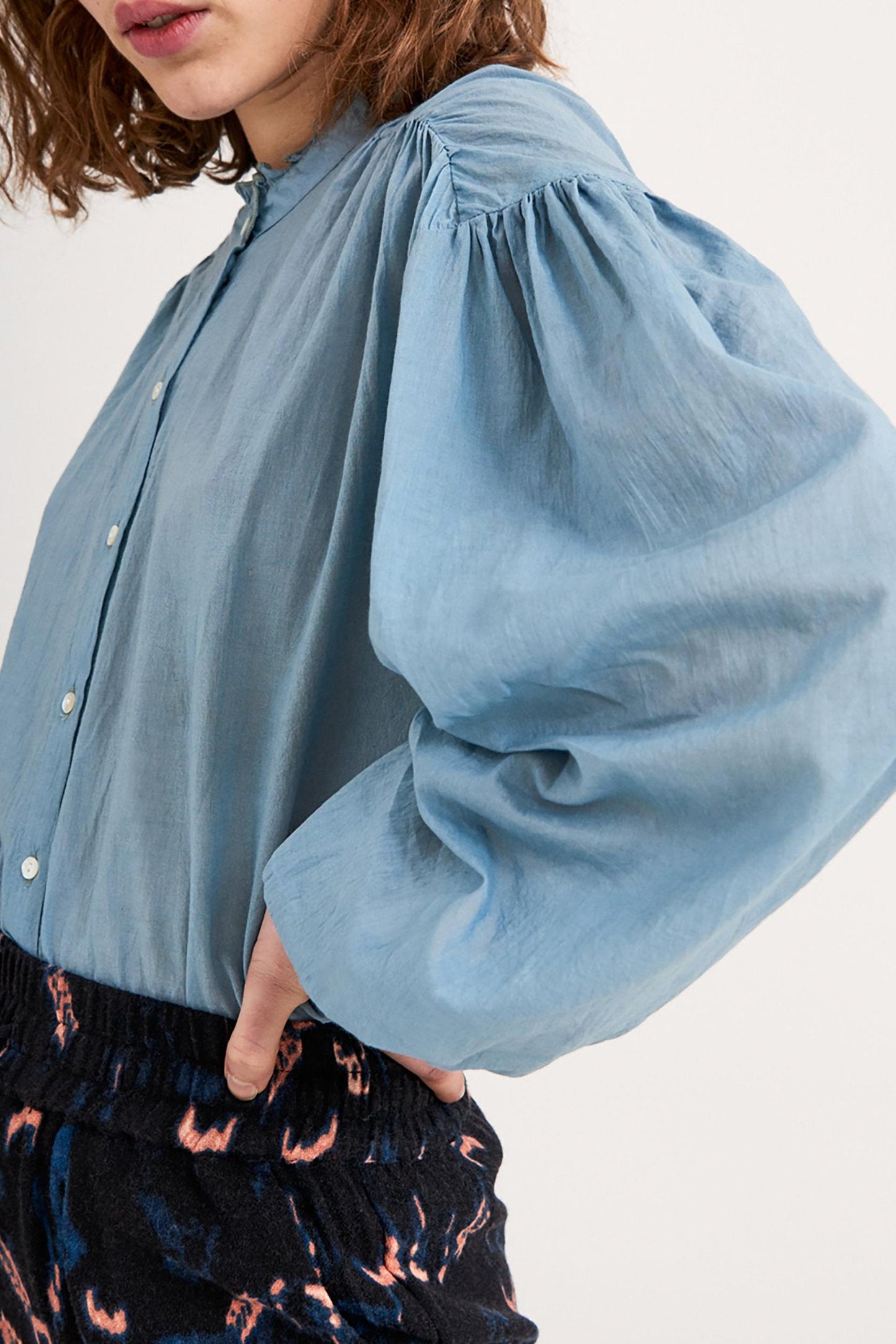 Lala Flowing Blouse - Sky Blue