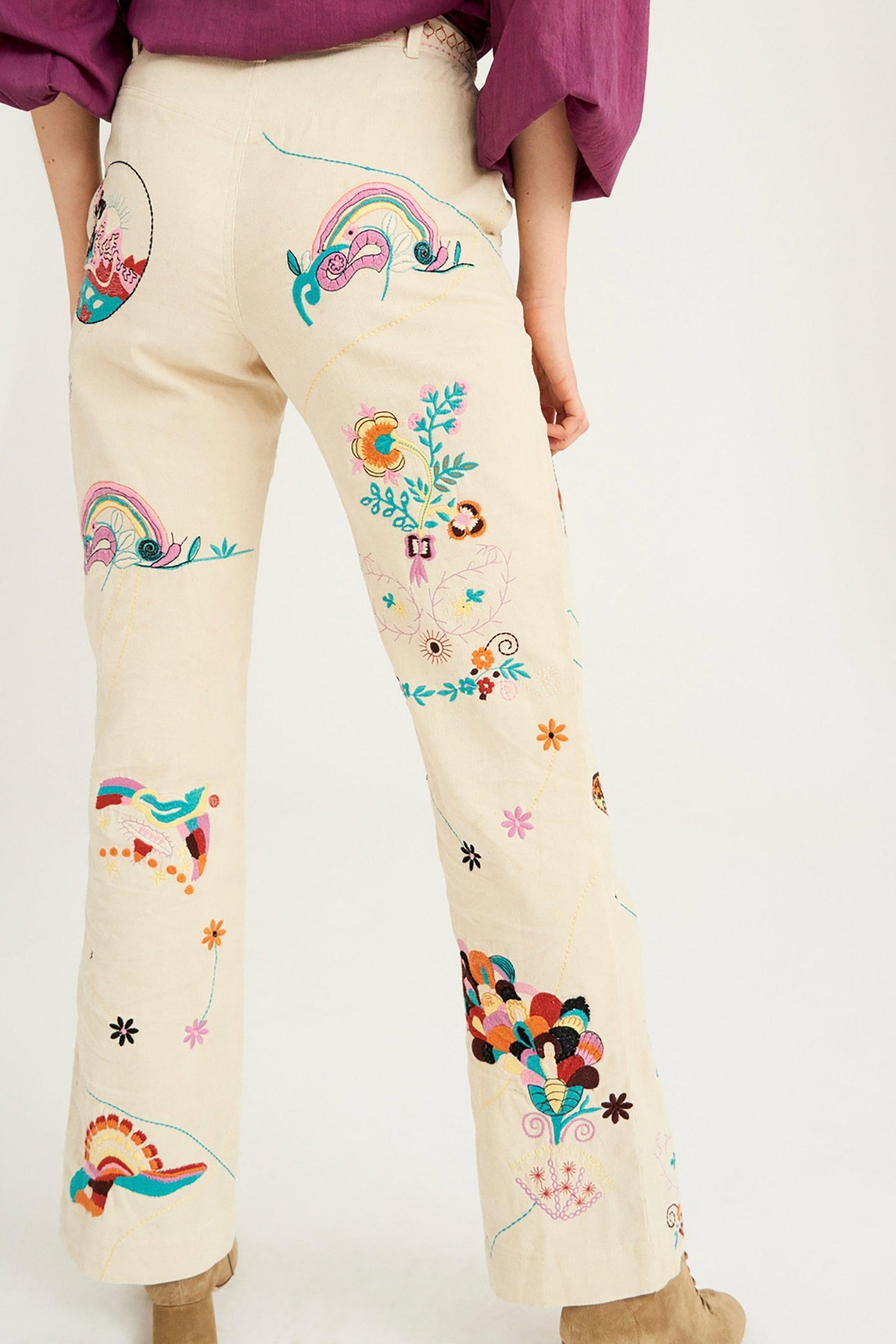 Hair Embroidered Trousers