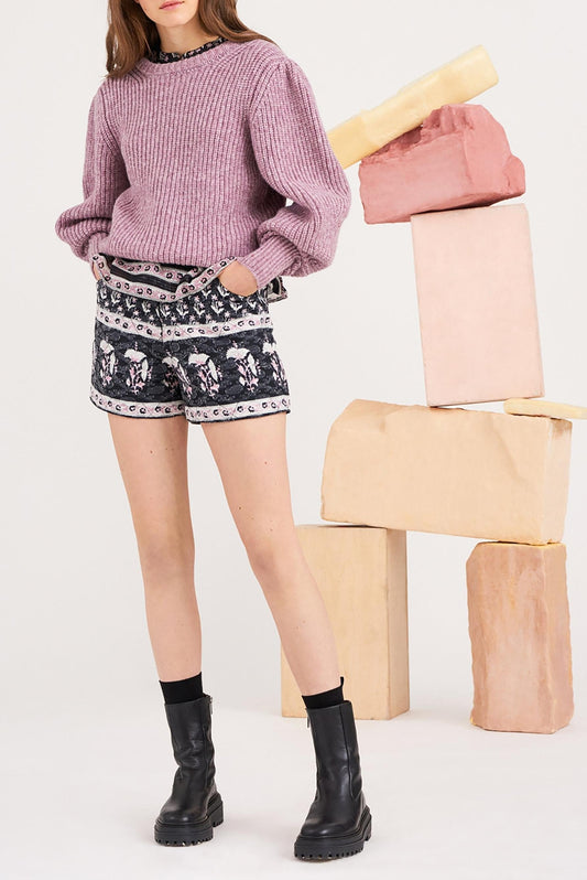 Cédric Puff-Sleeve sweater - Lilac