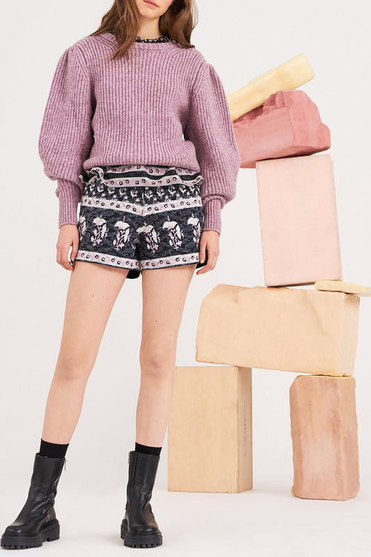 Cédric Puff-Sleeve sweater - Lilac