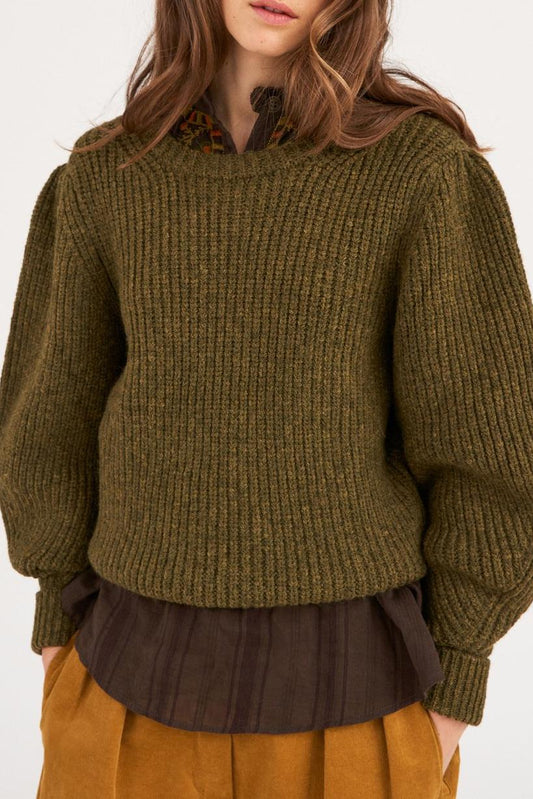 Cédric Puff-Sleeve sweater - Green