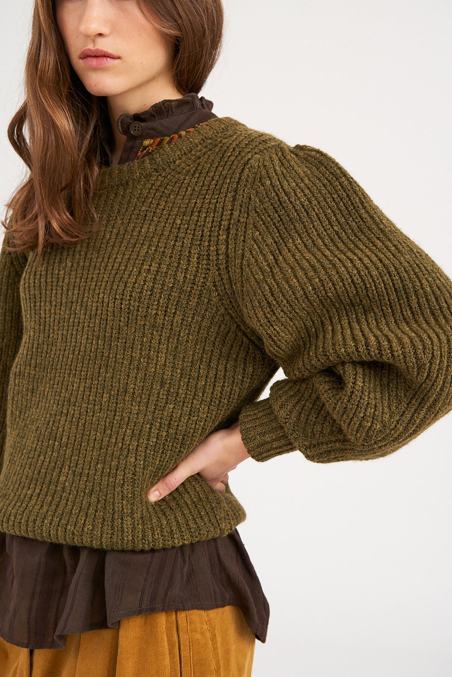 Cédric Puff-Sleeve sweater - Green
