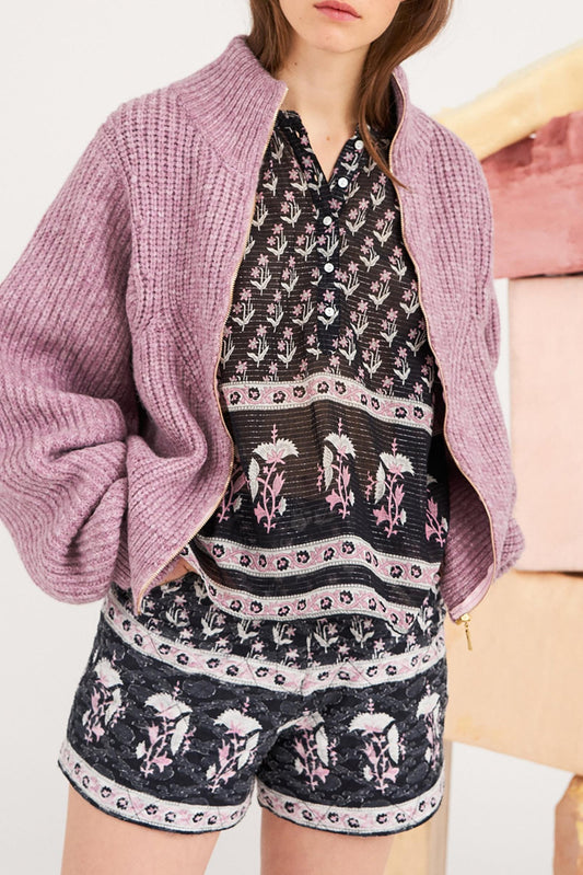 Cédric Zip Sweater - Lilac