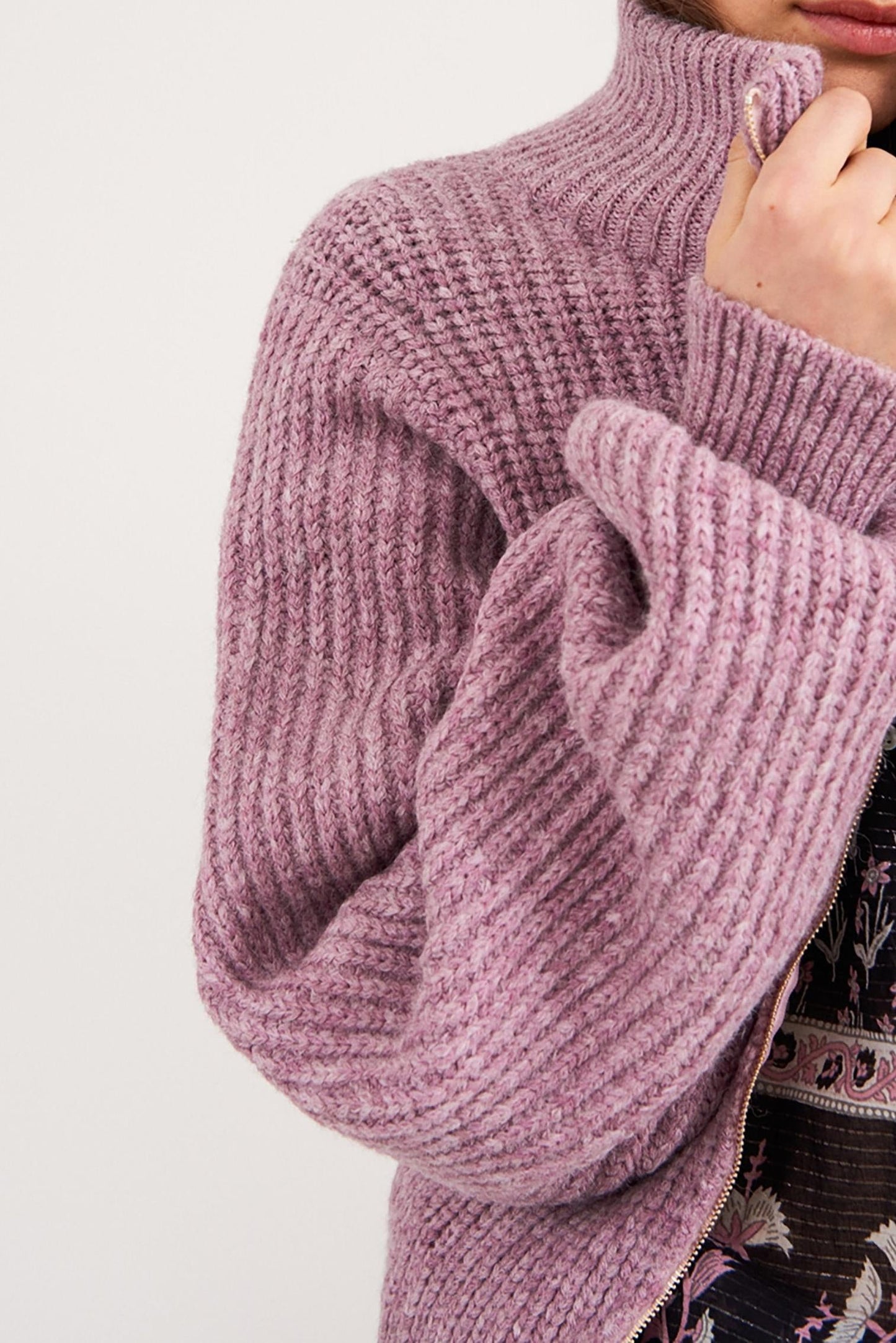 Cédric Zip Sweater - Lilac