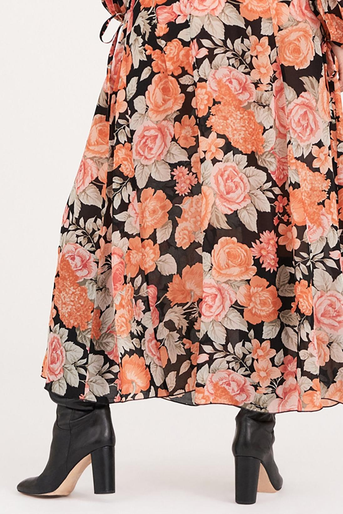 Camille Floral Print Maxi Dress - Black