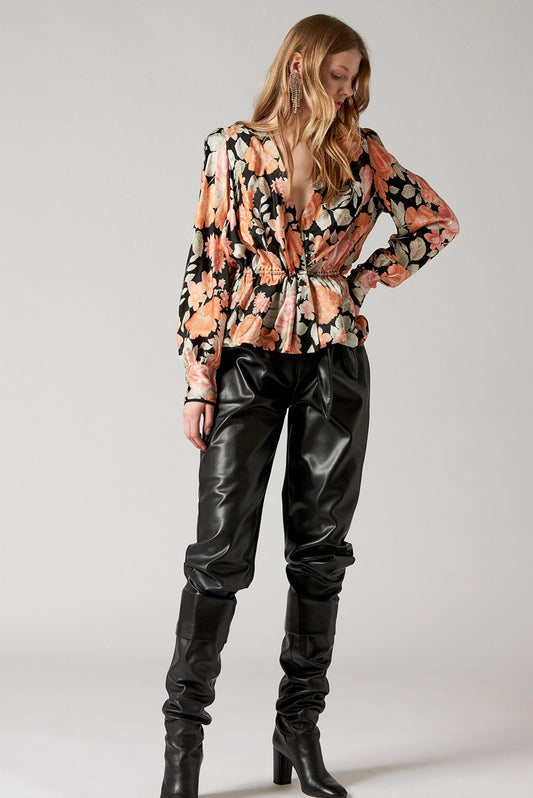 Camille Wrap Blouse - Black