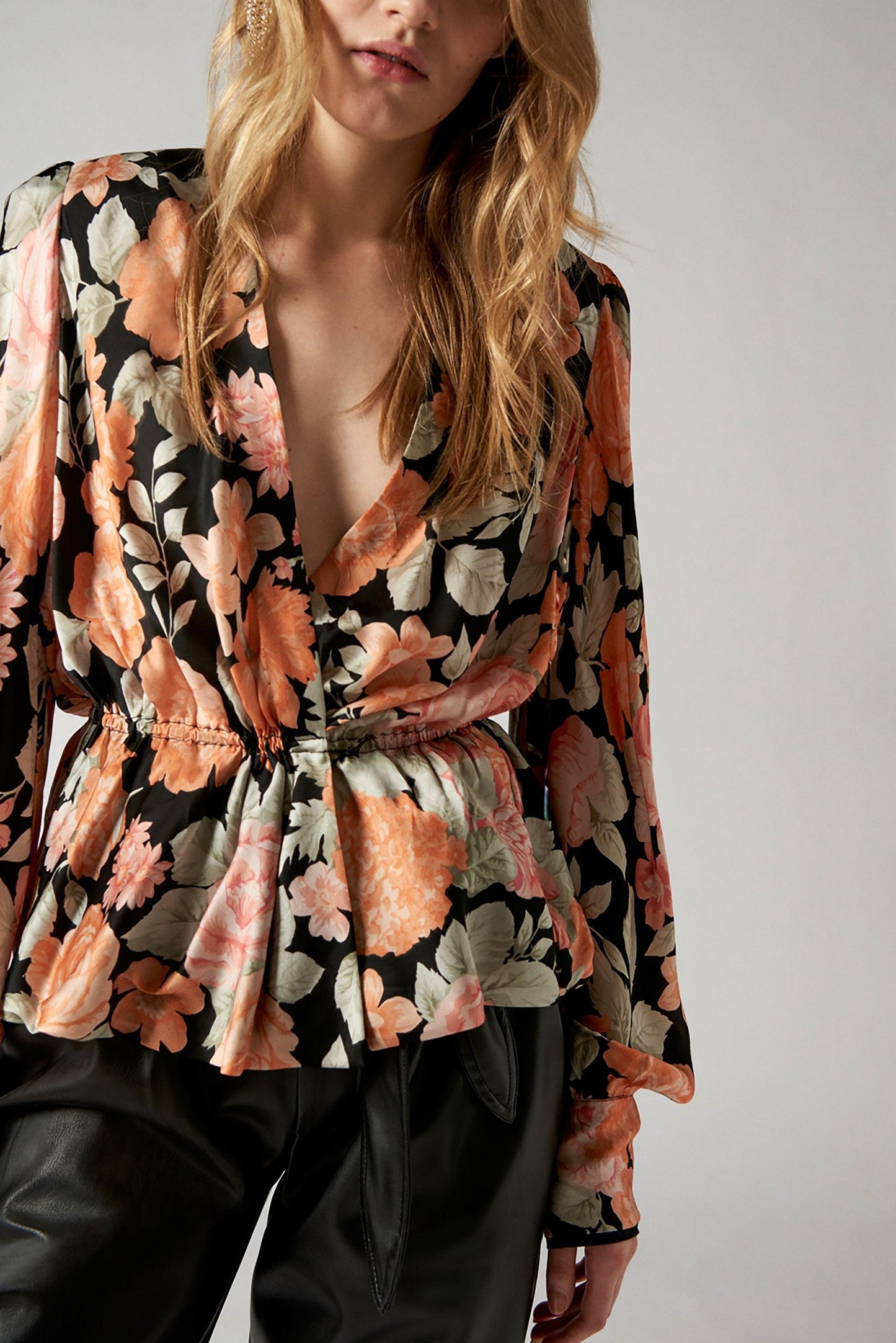 Camille Wrap Blouse - Black