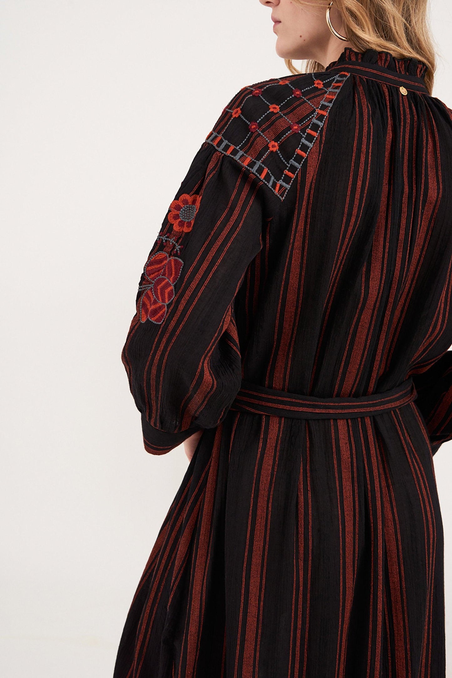 Cami Embroidered Maxi Dress - Black