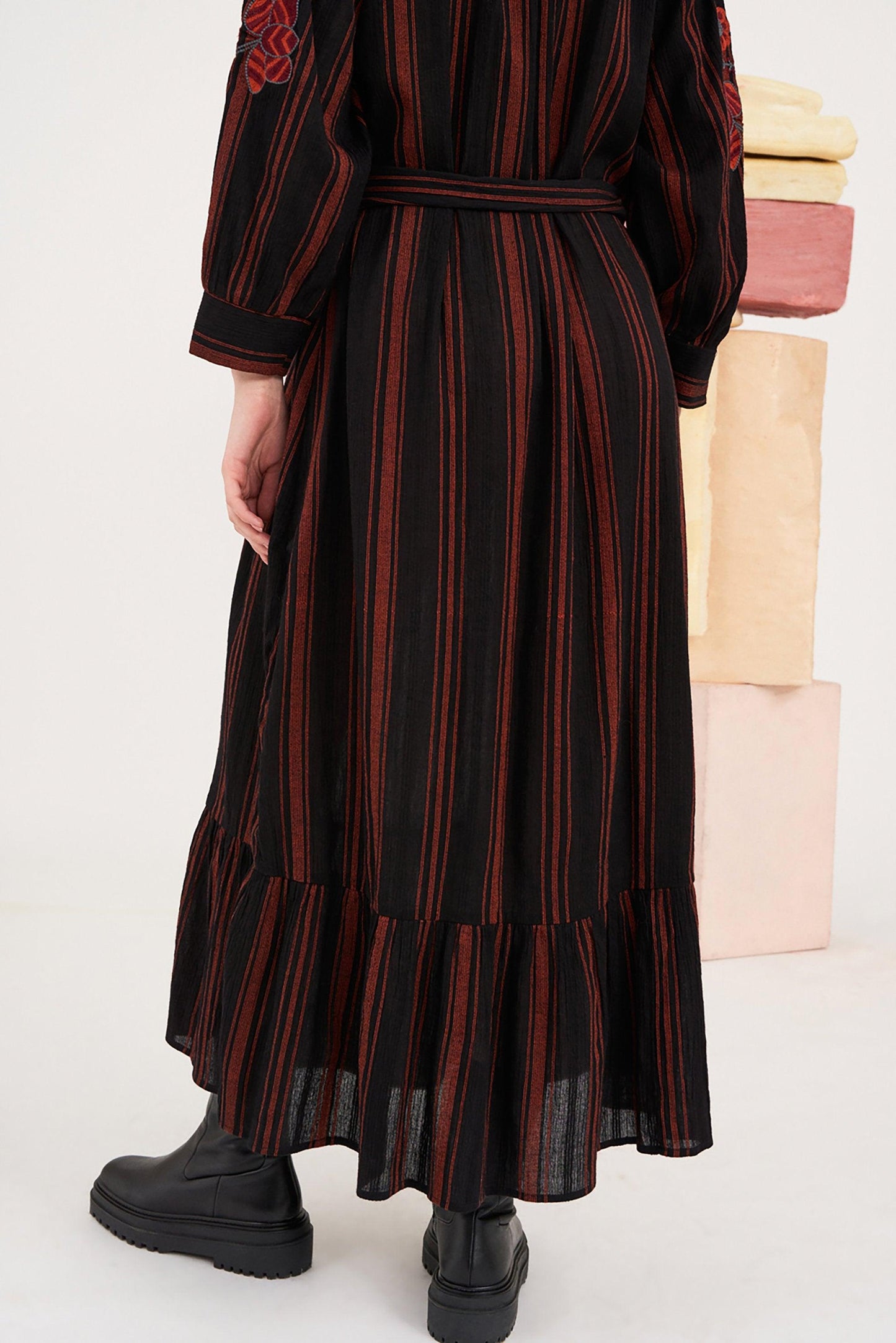 Cami Embroidered Maxi Dress - Black