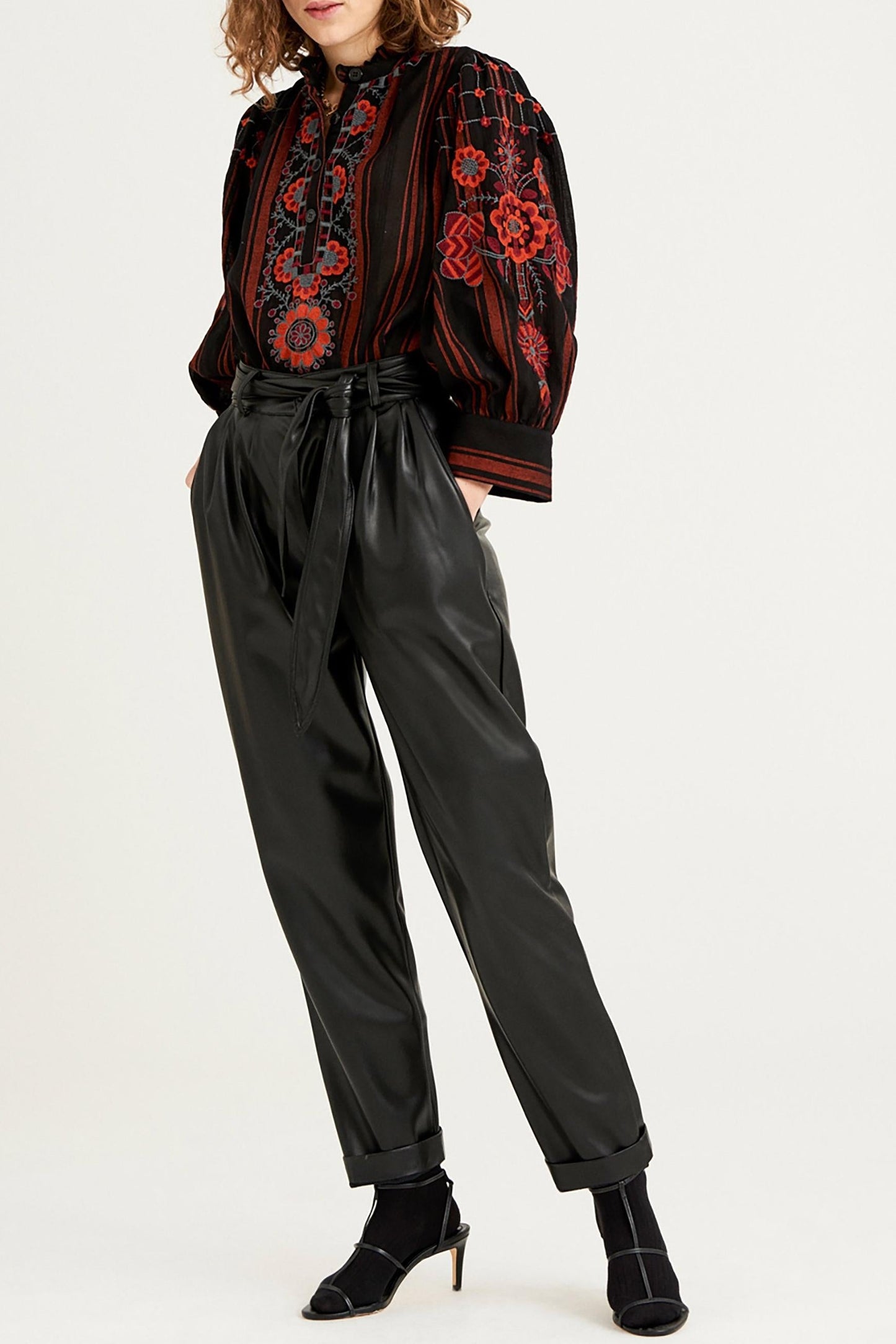 Cami Embroidered Blouse - Black