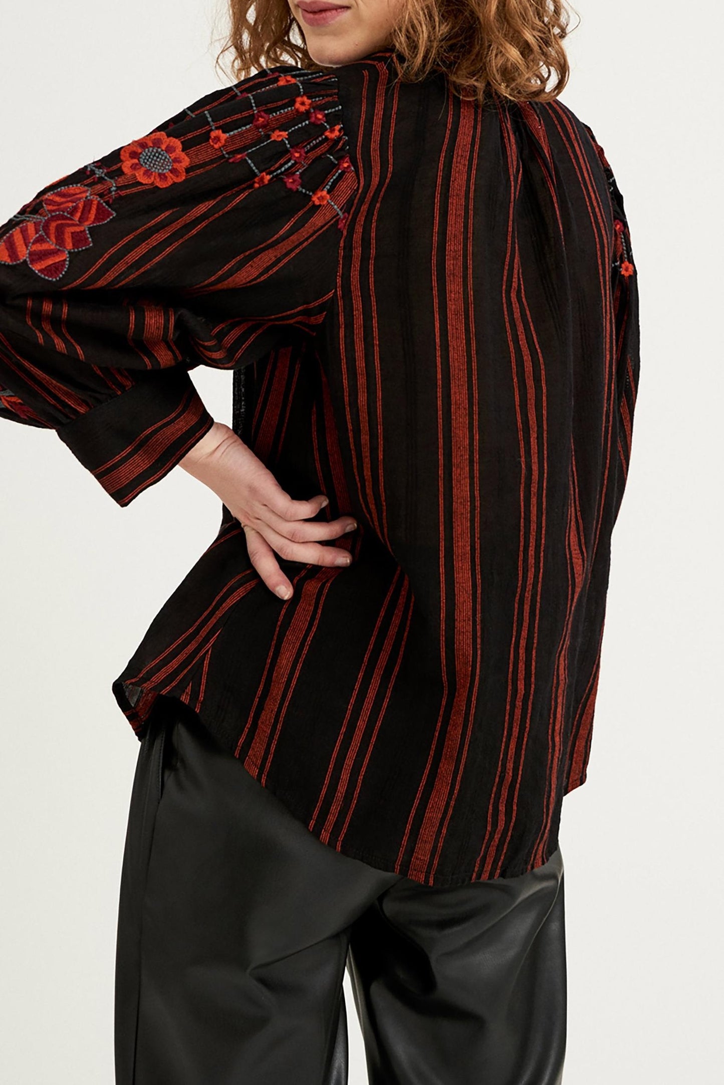 Cami Embroidered Blouse - Black