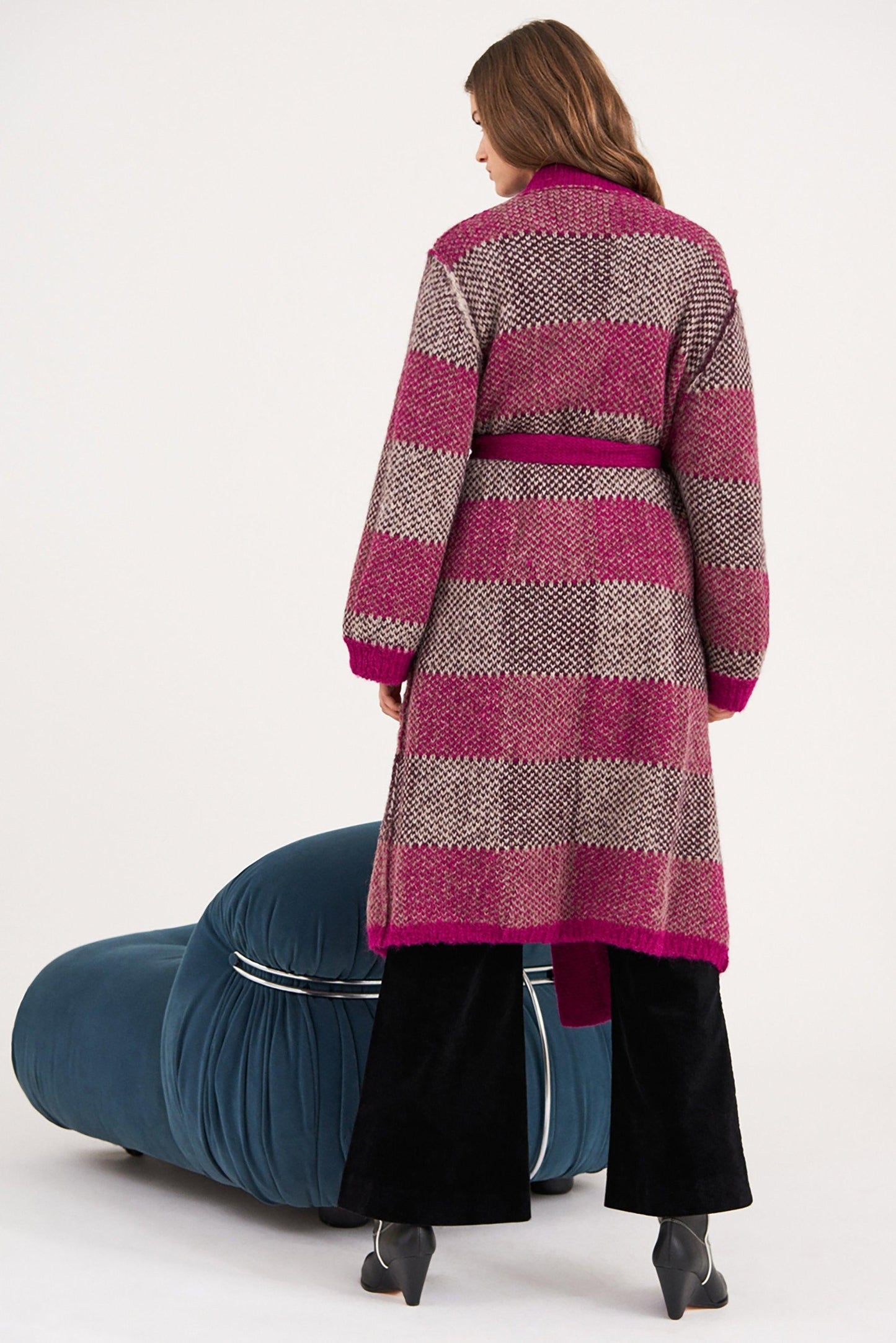 Arthur Alpaca Long Cardigan - Pink