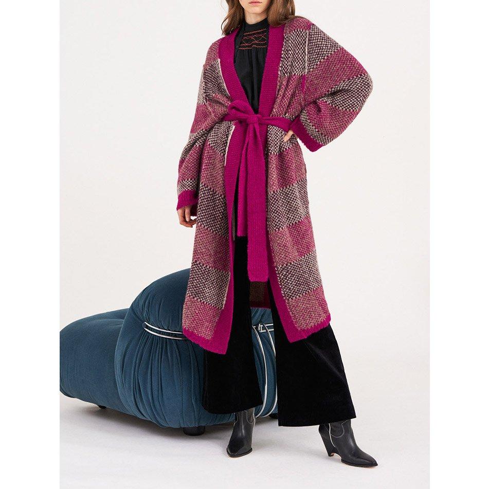 Arthur Alpaca Long Cardigan - Pink